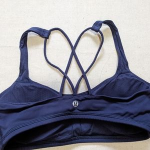 Lululemon strappy criss-cross navy blue sports bra